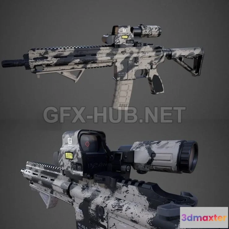 1185488 - PBR Game 3D Model - HK416 Assault rifle