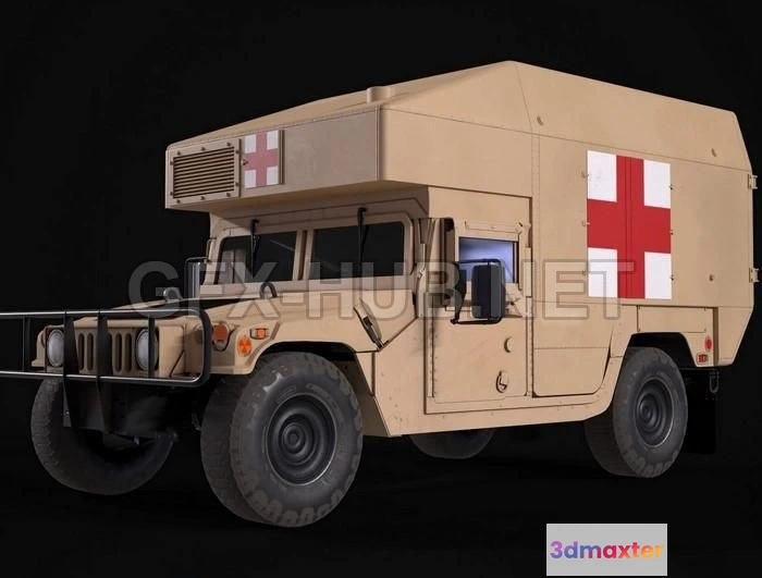 1185492 - PBR Game 3D Model - HMMWV Ambulance