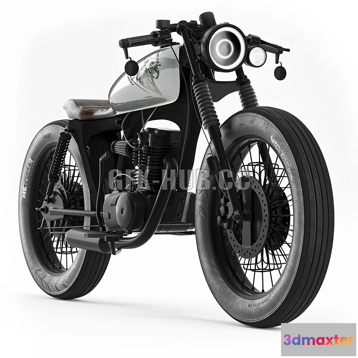 1185506 - PBR Game 3D Model - Honda CG125 Motorcycle