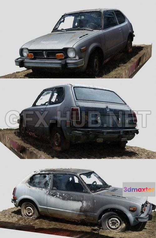 1185508 - PBR Game 3D Model - Honda Civic Raw Scan