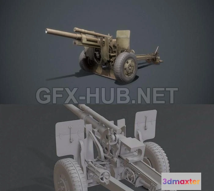 1185554 - PBR Game 3D Model - howitzer M101A1