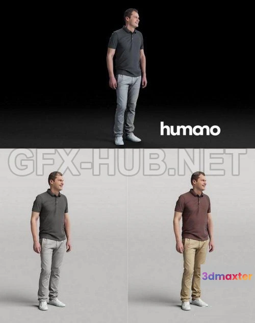 1185600 - PBR Game 3D Model - Humano Man standing and looking 0519