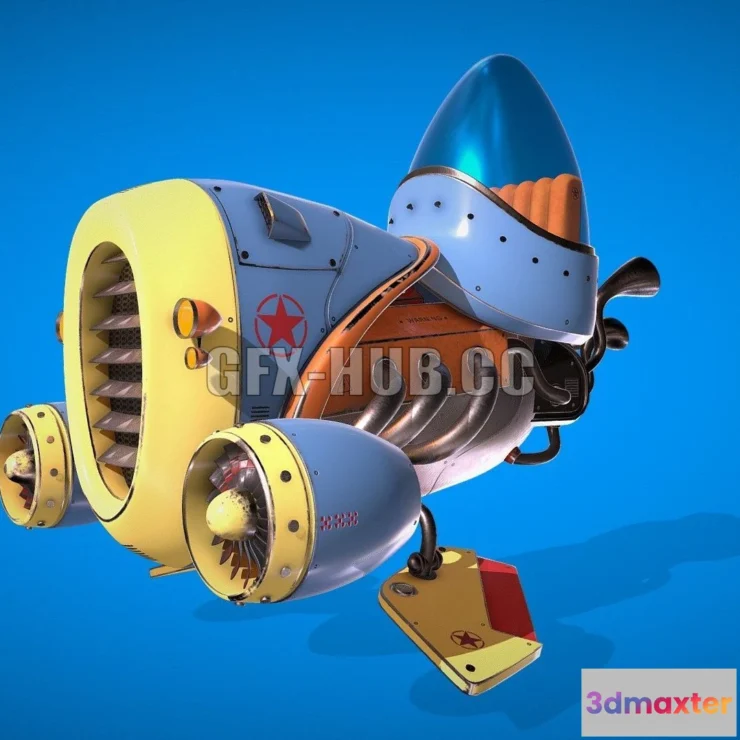 1185608 - PBR Game 3D Model - Humoro Aircraft game ready