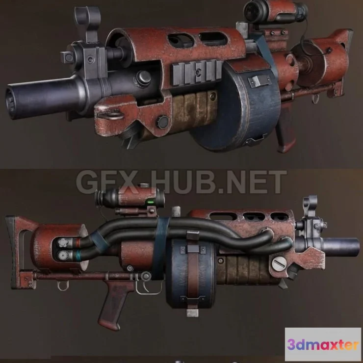 1185658 - PBR Game 3D Model - Incendiary Rifle