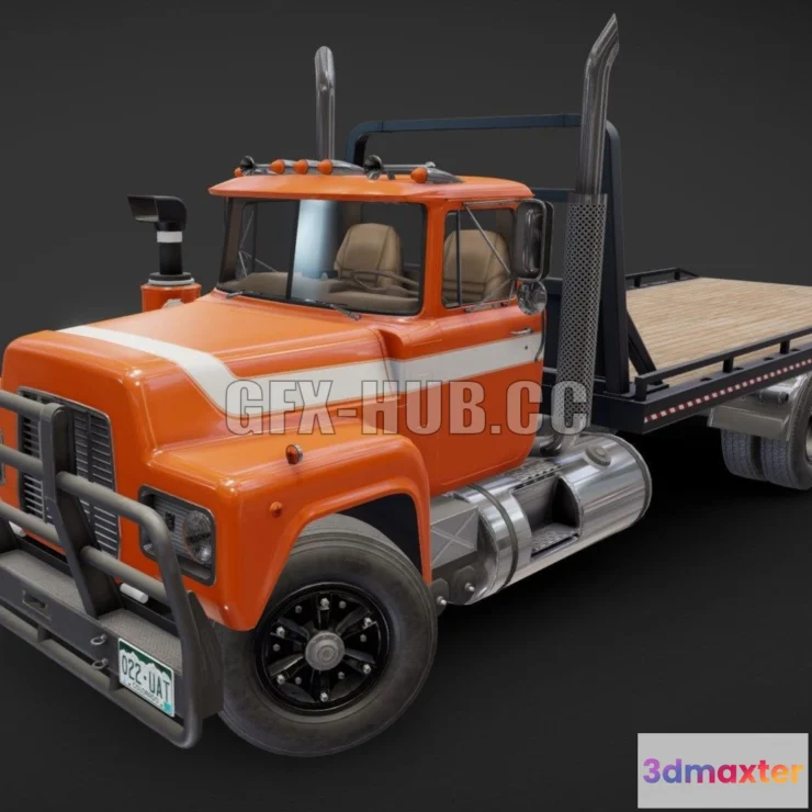 1185680 - PBR Game 3D Model - Industrial flatbed truck