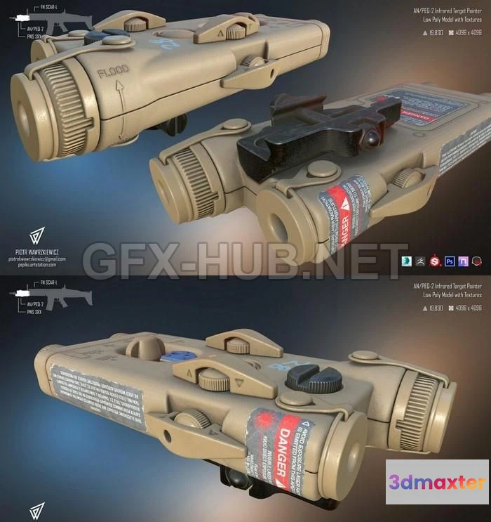 1185710 - PBR Game 3D Model - Infrared Target Pointer