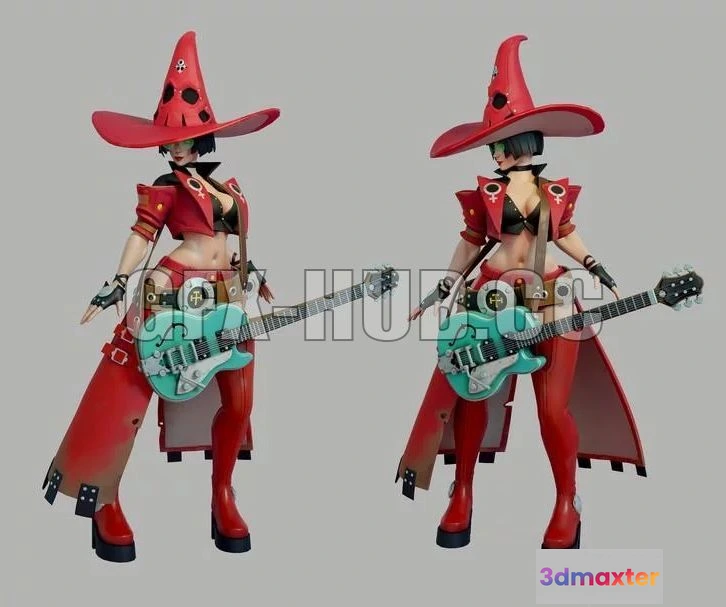 1185716 - PBR Game 3D Model - I-No from Guilty Gear