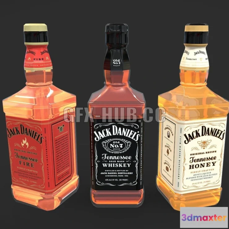 1185790 - PBR Game 3D Model - Jack Daniel Whiskey Collection
