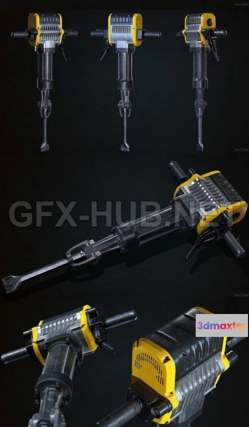 1185792 - PBR Game 3D Model - Jackhammer PBR