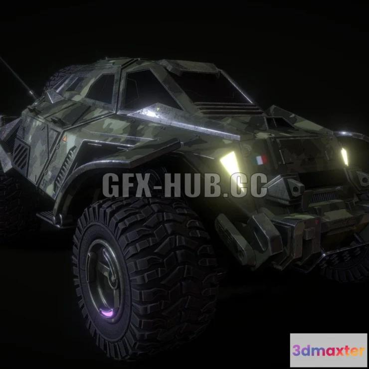 1185840 - PBR Game 3D Model - Jeep scifi LAV-D3
