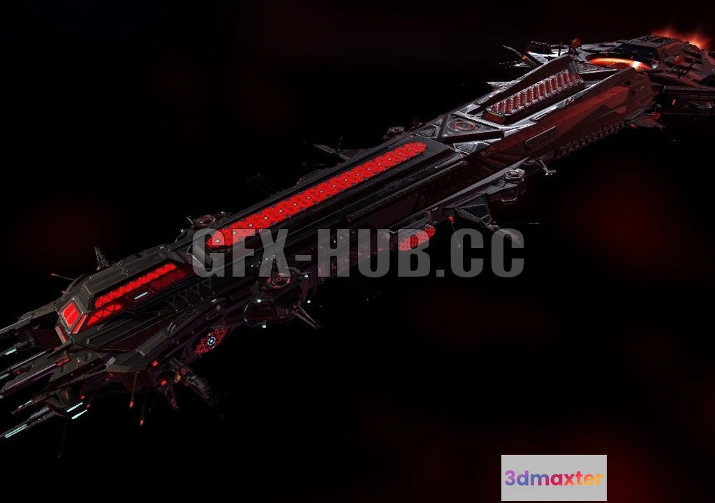 1185848 - PBR Game 3D Model - Jericho destroyer Archon