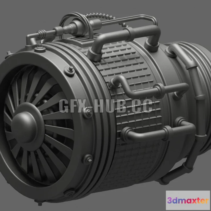 1185850 - PBR Game 3D Model - Jet Engine Mini Pack