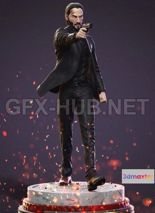 1185868 - PBR Game 3D Model - John Wick 3D print model