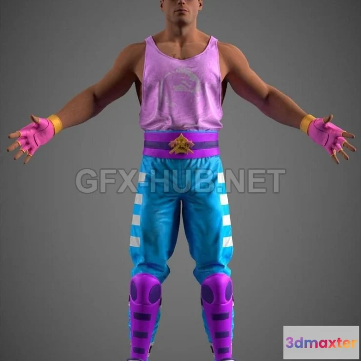 1185870 - PBR Game 3D Model - Johnny Cage - Mortal Kombat 11