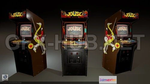 1185884 - PBR Game 3D Model - Joust Vintage Arcade Cabinet
