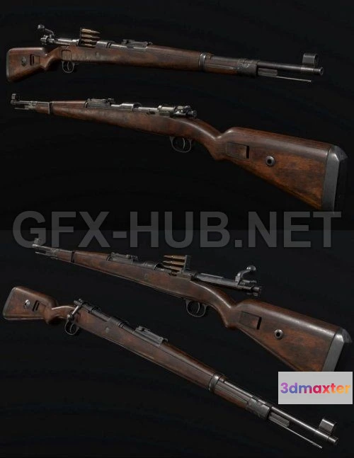 1185922 - PBR Game 3D Model - Kar98k German WW2 Rifle PBR