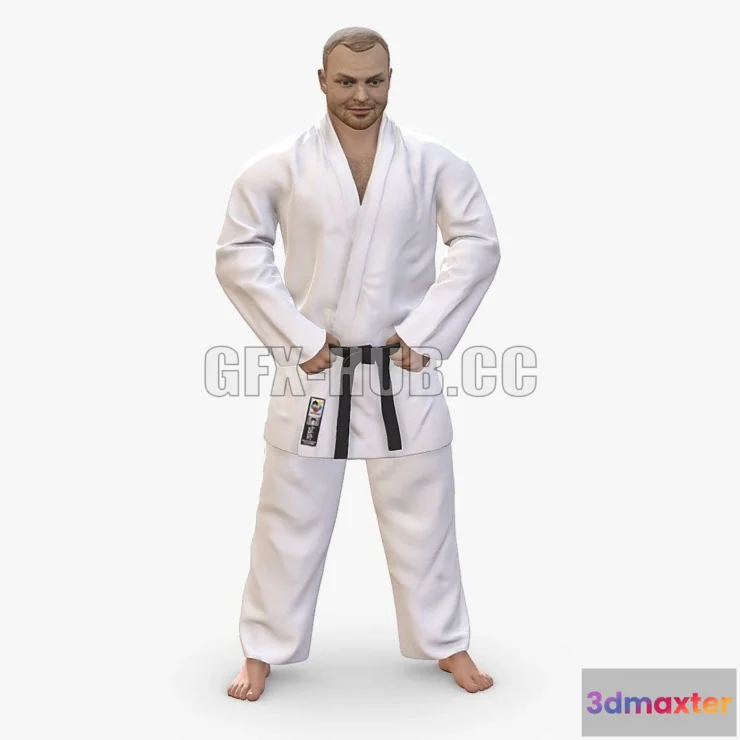 1185926 - PBR Game 3D Model - Karate man 1105