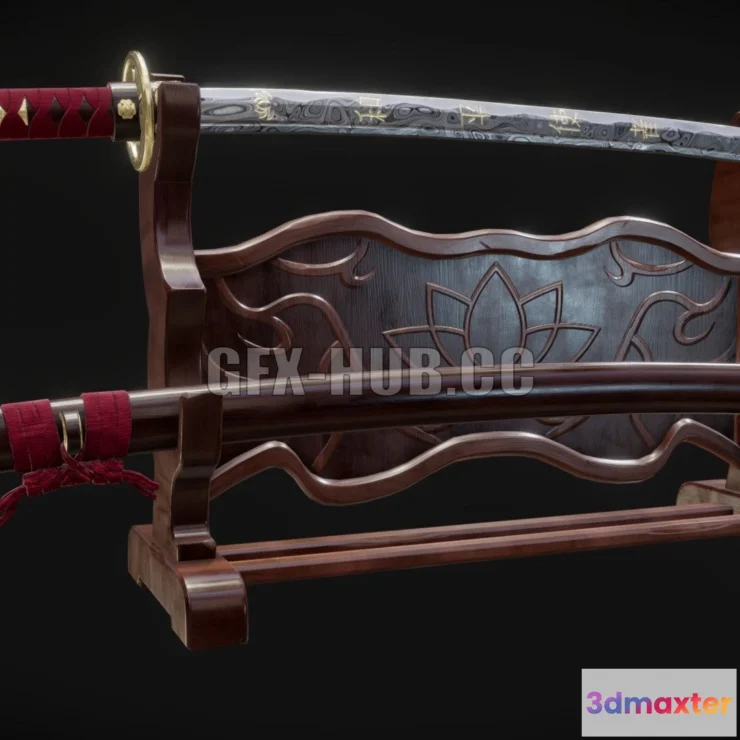 1185932 - PBR Game 3D Model - Katana Peacekeeper