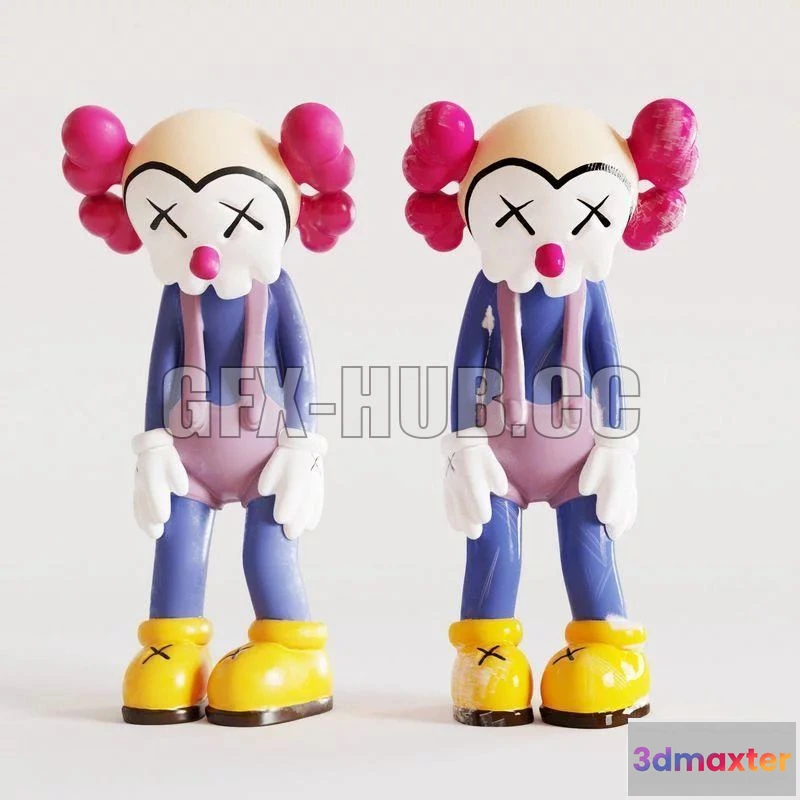 1185948 - PBR Game 3D Model - Kaws Clown for visualisation