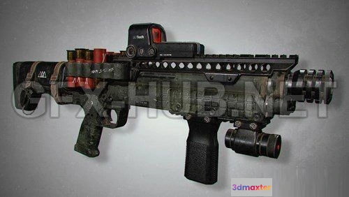 1185976 - PBR Game 3D Model - Kel-Tec KSG Zombie Buster