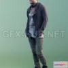 1185980 - PBR Game 3D Model - Kenneth 10065 - Standing Casual Guy Low-poly