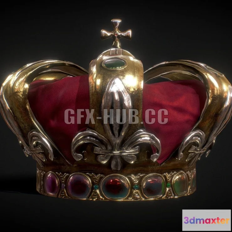 1185996 - PBR Game 3D Model - King Crown