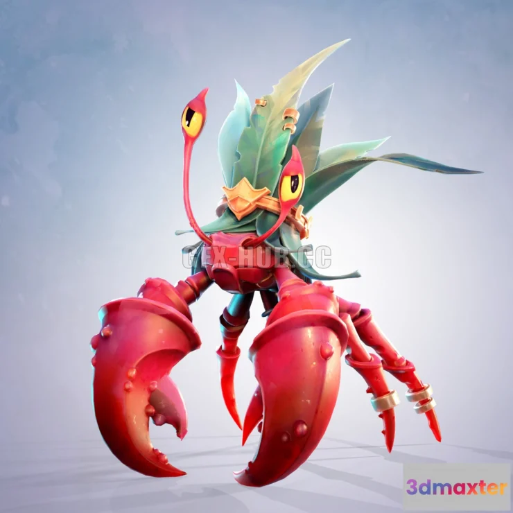 1186000 - PBR Game 3D Model - King Krabby PBR