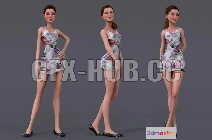 1186056 - PBR Game 3D Model - Kristen V1