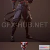 1186068 - PBR Game 3D Model - Kunoichi (max, fbx, obj)