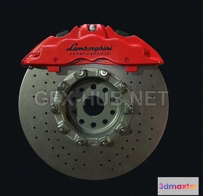 1186108 - PBR Game 3D Model - Lamborghini Aventador Brake Disc