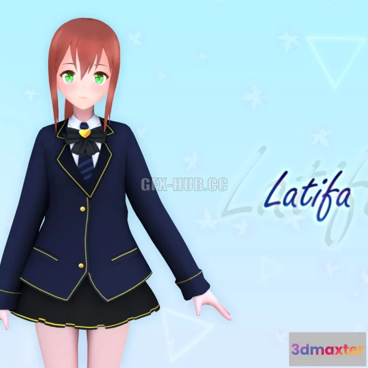 1186146 - PBR Game 3D Model - Latifa V2 Original - VRChat and Game Ready