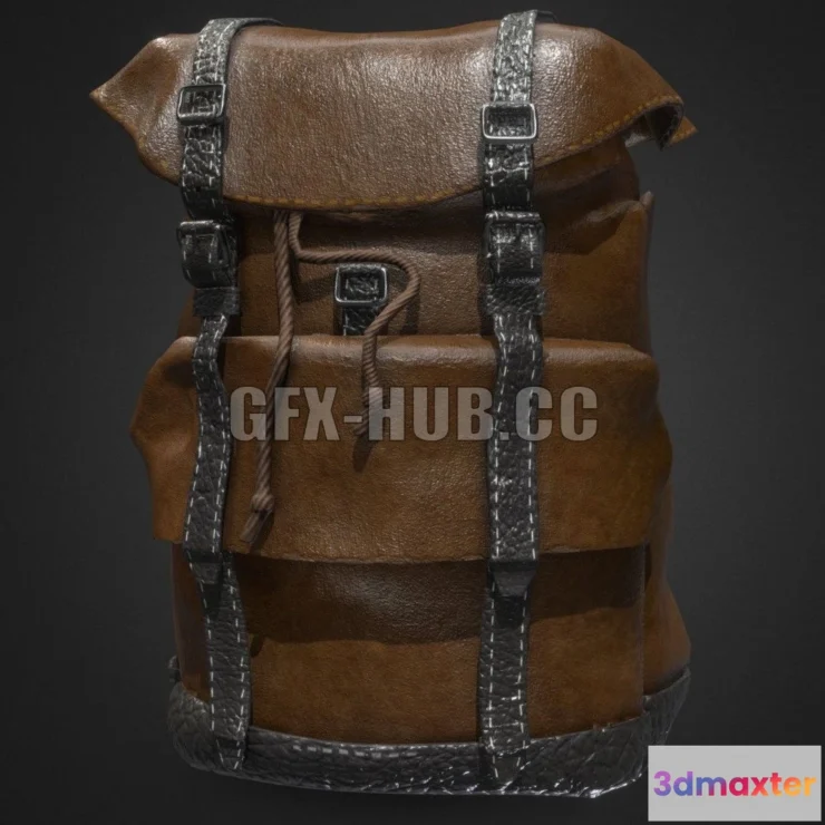 1186170 - PBR Game 3D Model - Leather Bag PBR