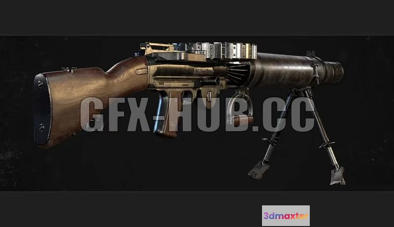 1186222 - PBR Game 3D Model - Lewis Gun