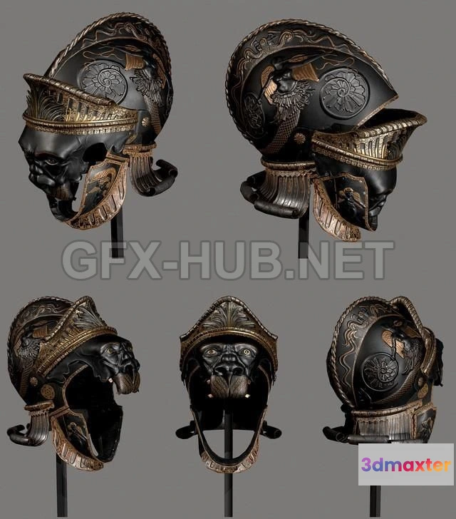 1186268 - PBR Game 3D Model - Lion Helmet
