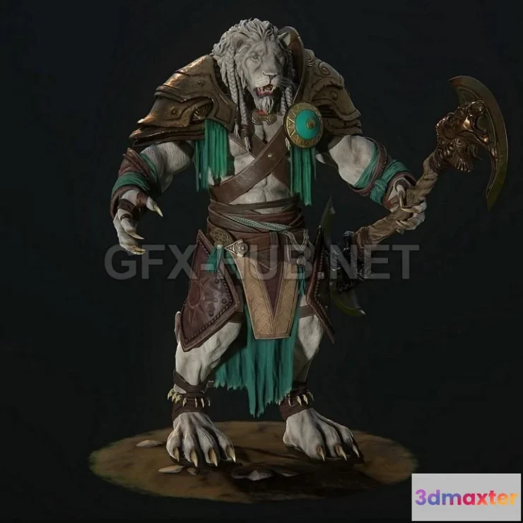 1186270 - PBR Game 3D Model - Lion King PBR