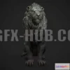 1186272 - PBR Game 3D Model - Lion Statue PBR