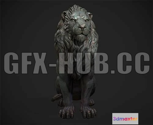 1186272 - PBR Game 3D Model - Lion Statue PBR
