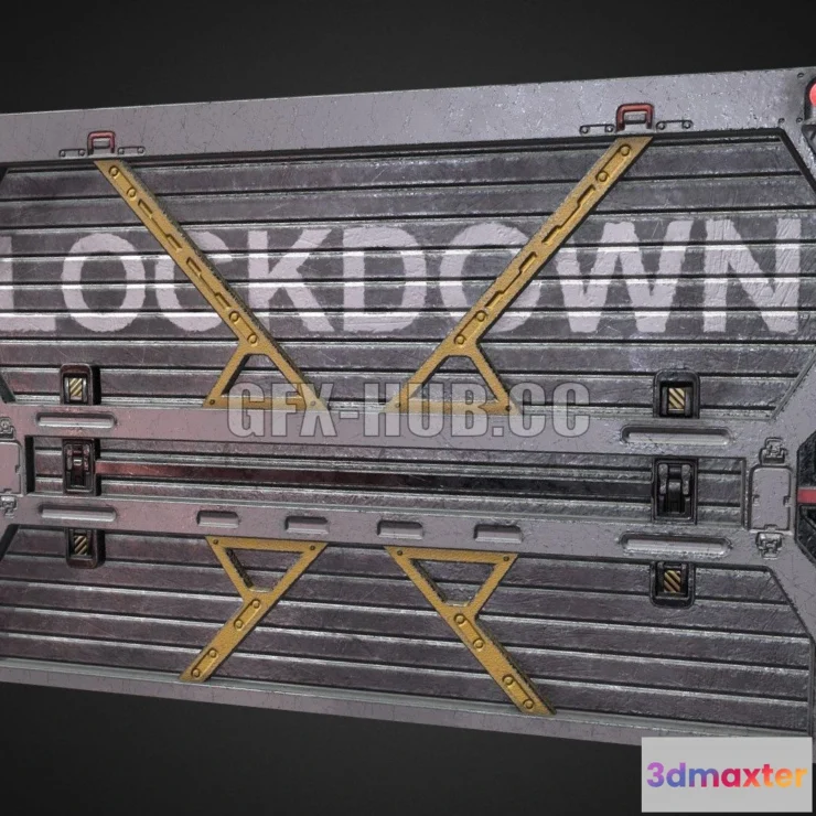 1186290 - PBR Game 3D Model - Lockdown Heavy Duty Door
