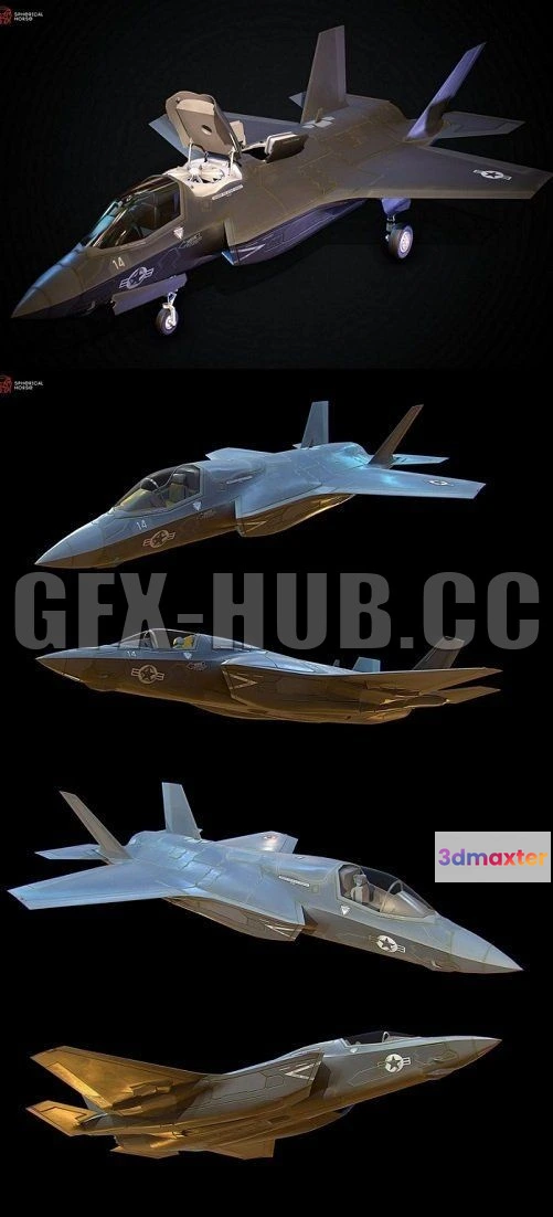 1186302 - PBR Game 3D Model - Lockheed Martin F-35 Low Poly