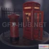 1186316 - PBR Game 3D Model - London Phone Booth