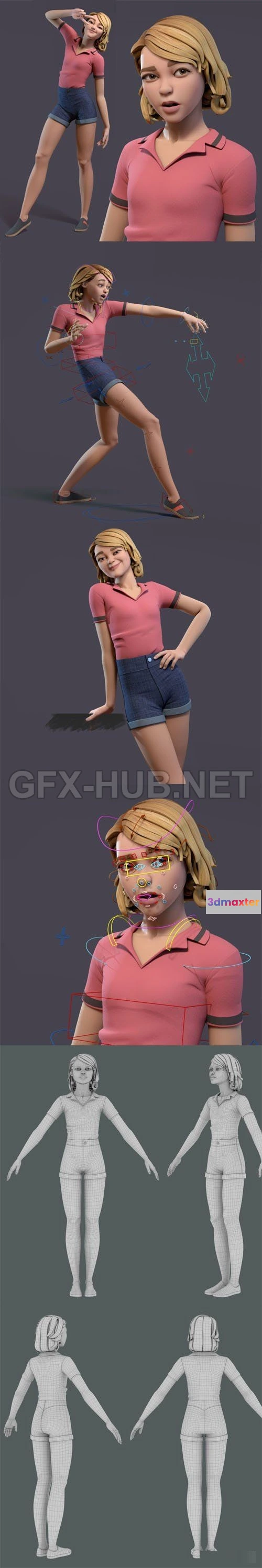 1186342 - PBR Game 3D Model - Lou Rig 0.5 for Maya 2017+