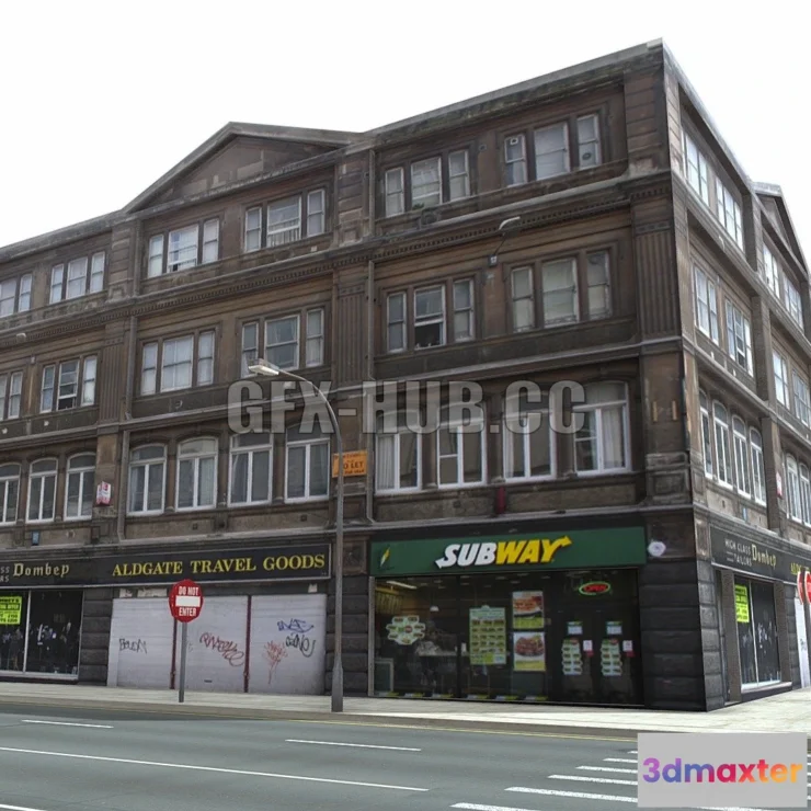 1186352 - PBR Game 3D Model - Low Poly City Block