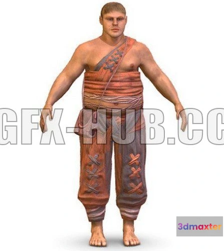 1186368 - PBR Game 3D Model - Low Poly model Man Farmer Character