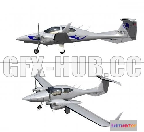 1186382 - PBR Game 3D Model - Low-poly Diamond DA-42