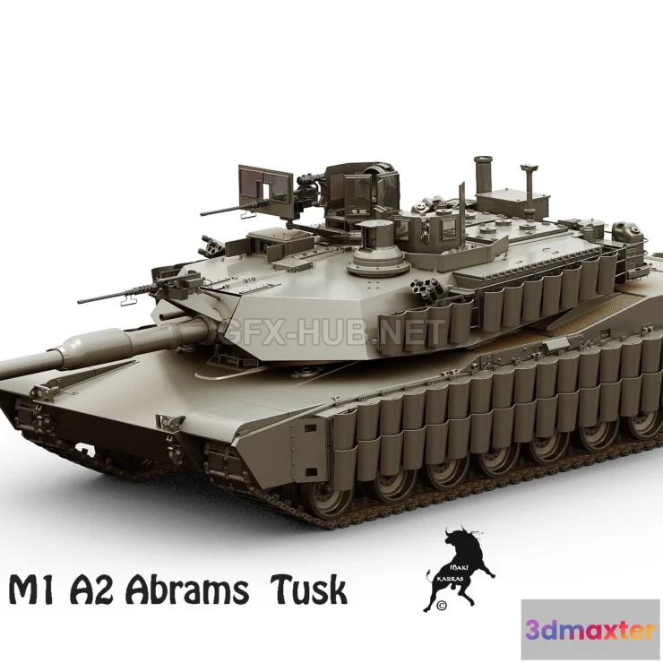 1186434 - PBR Game 3D Model - M-1 A2 Abrams Tusk