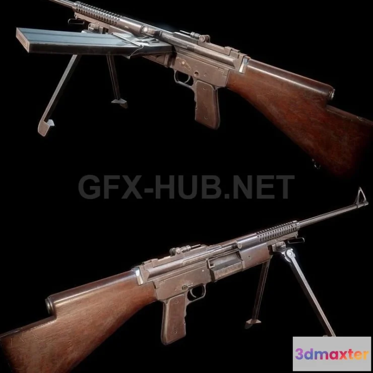 1186458 - PBR Game 3D Model - M1941 LMG