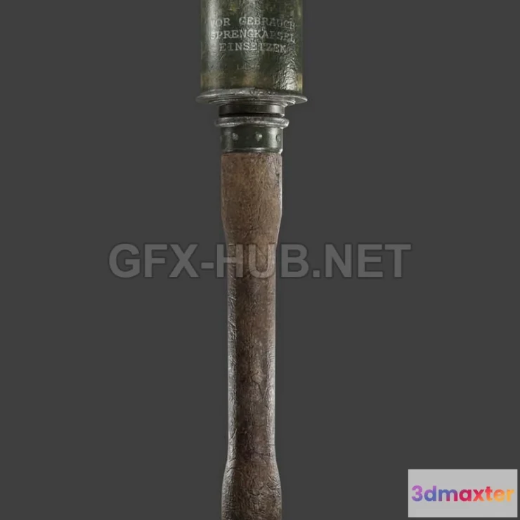 1186470 - PBR Game 3D Model - M24 - WWII German Stick Grenade
