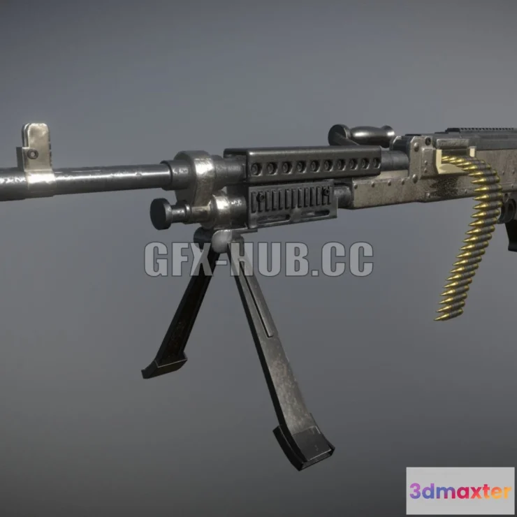 1186474 - PBR Game 3D Model - M240B Machine Gun