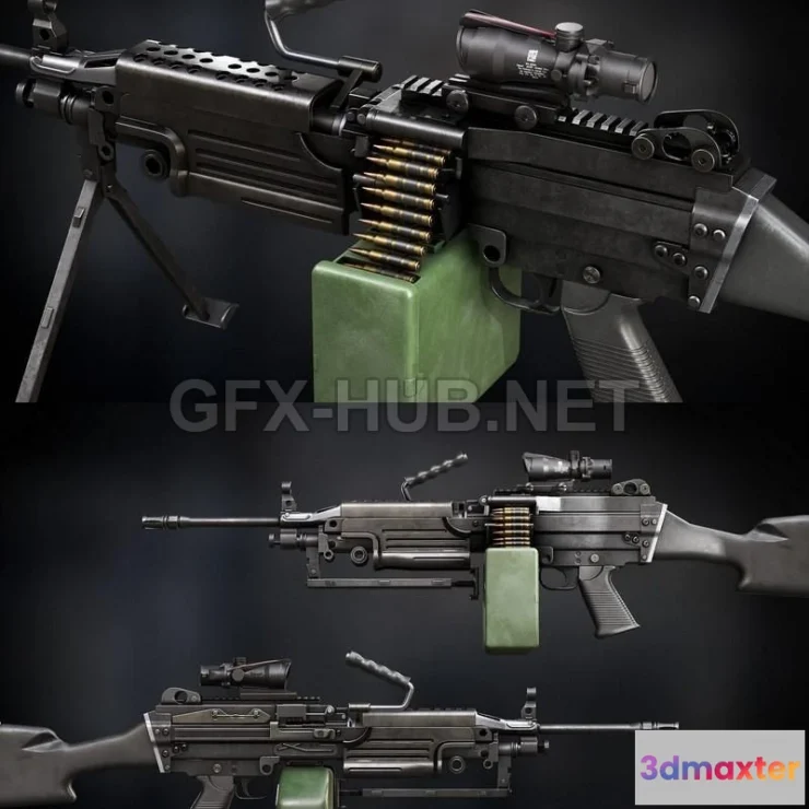 1186478 - PBR Game 3D Model - M249 para