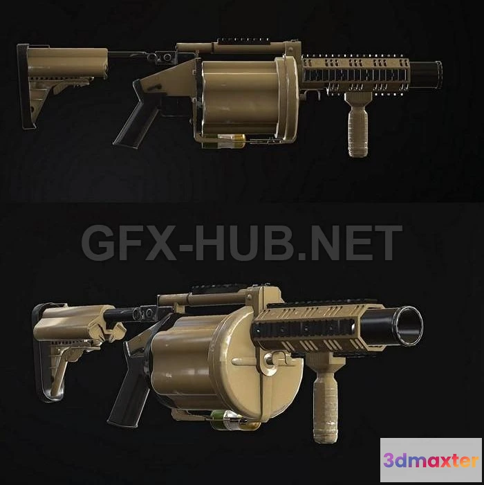 1186488 - PBR Game 3D Model - M32 grenade luncher